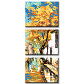 Painting by Numbers Colorful Autumn Day in The Village II 3-Panel